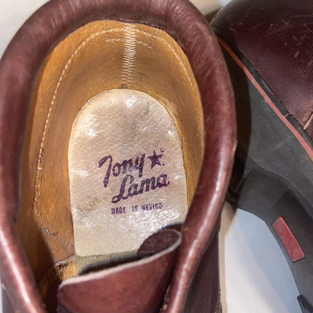 Tony Lama brown leather boots size 9D
